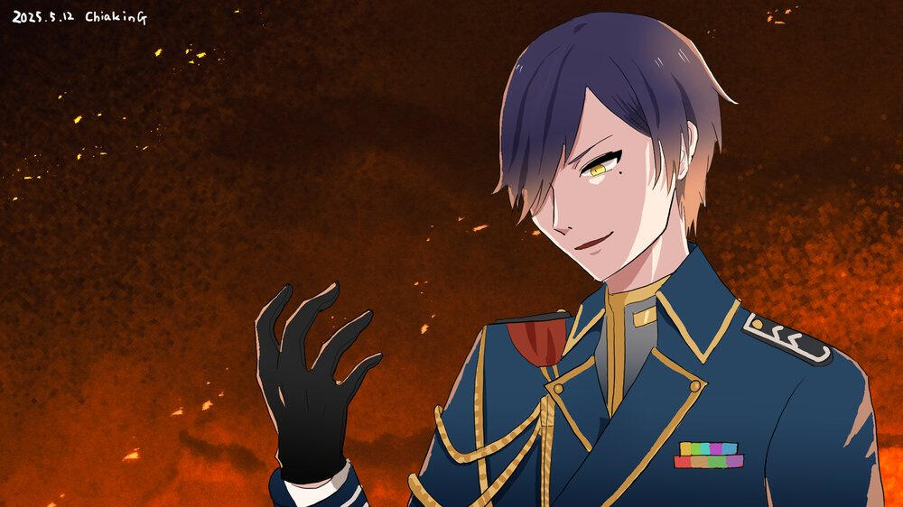 Velis – The Officer with a Cursed Eye (An original character engulfed in mystery and fire)